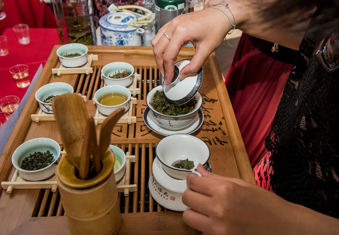 three different varieties of authentic Chinese tea