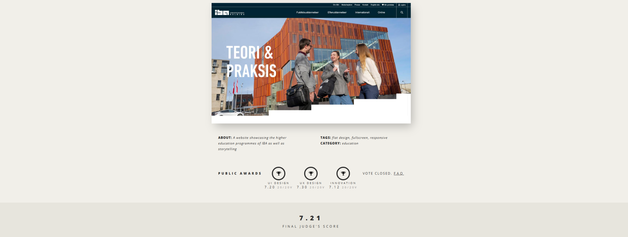 IBA’s nye website høster anerkendende nik fra internationale webudviklere