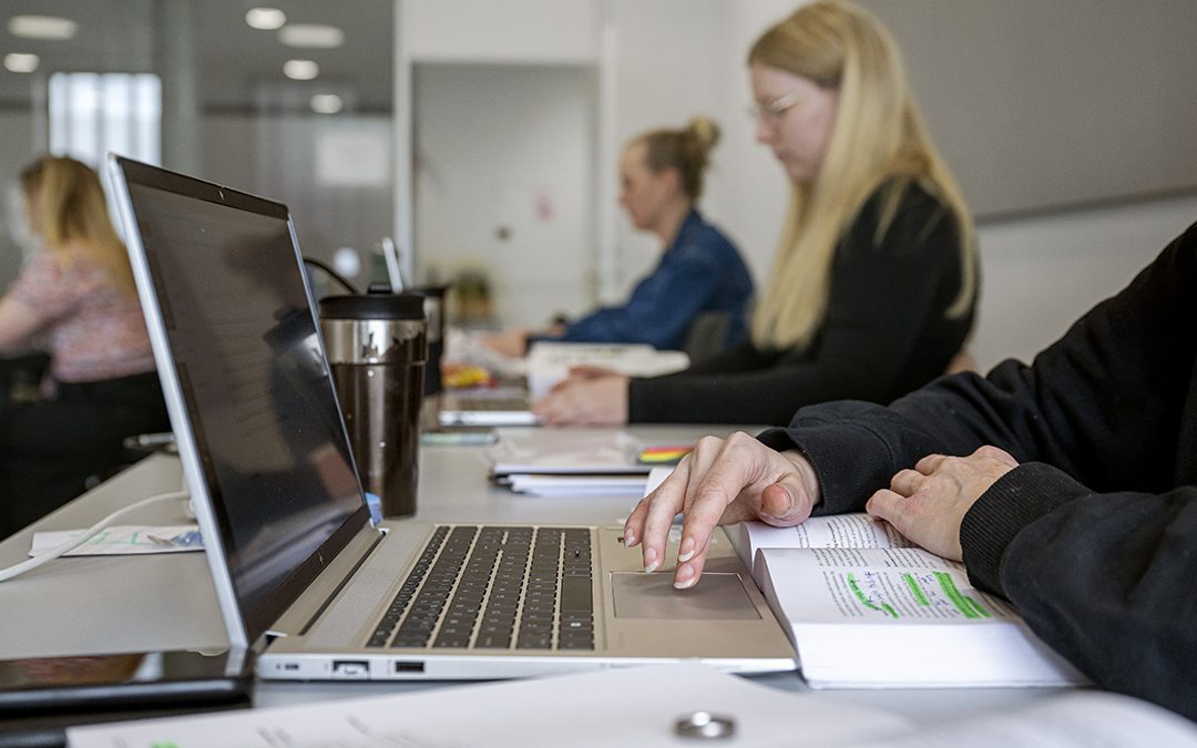 Studerende arbejder på efteruddannelserne på IBA.
