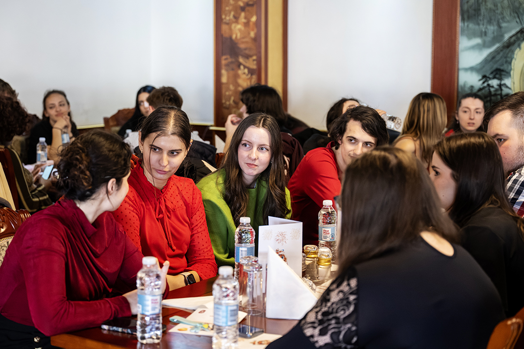 International students dining at Asian Restaurant i Kolding.